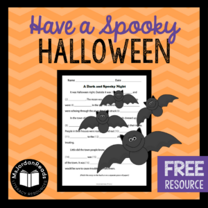 FREE Halloween Fill-in-the-Blank Story Writing Activity | Students will have fun writing silly stories using this fun fill-in-the-blank format. Great for parts of speech review! 