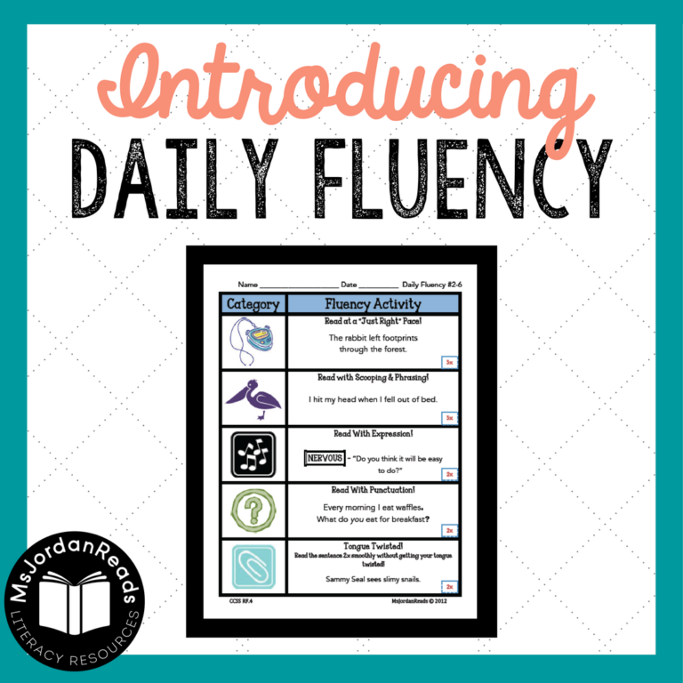 Daily Fluency Activity Packets | Perfect for fluency centers, fluency stations, small group interventions, warm-up activities, and so much more! Each activity page includes tasks for students to practice the different components of fluency. (Sample pages included in this post)