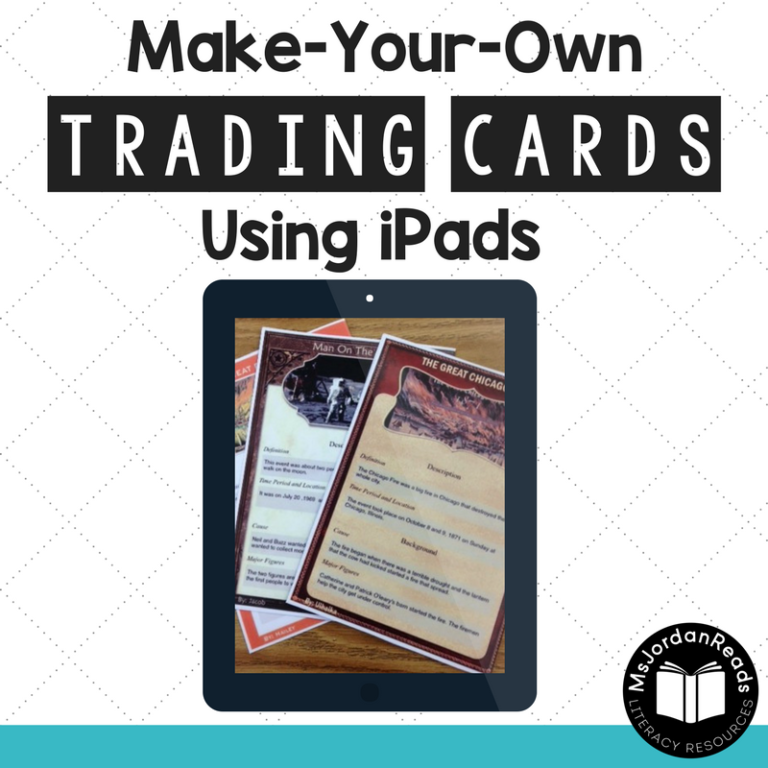 Make Your Own Trading Cards for Reading Comprehension | This iPad activity is perfect for students to show their understanding of a topic or text.