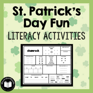 Literacy resources for St. Patrick's Day fun. Check out the blog post for phonics, poetry, and language activities to promote literacy skills.