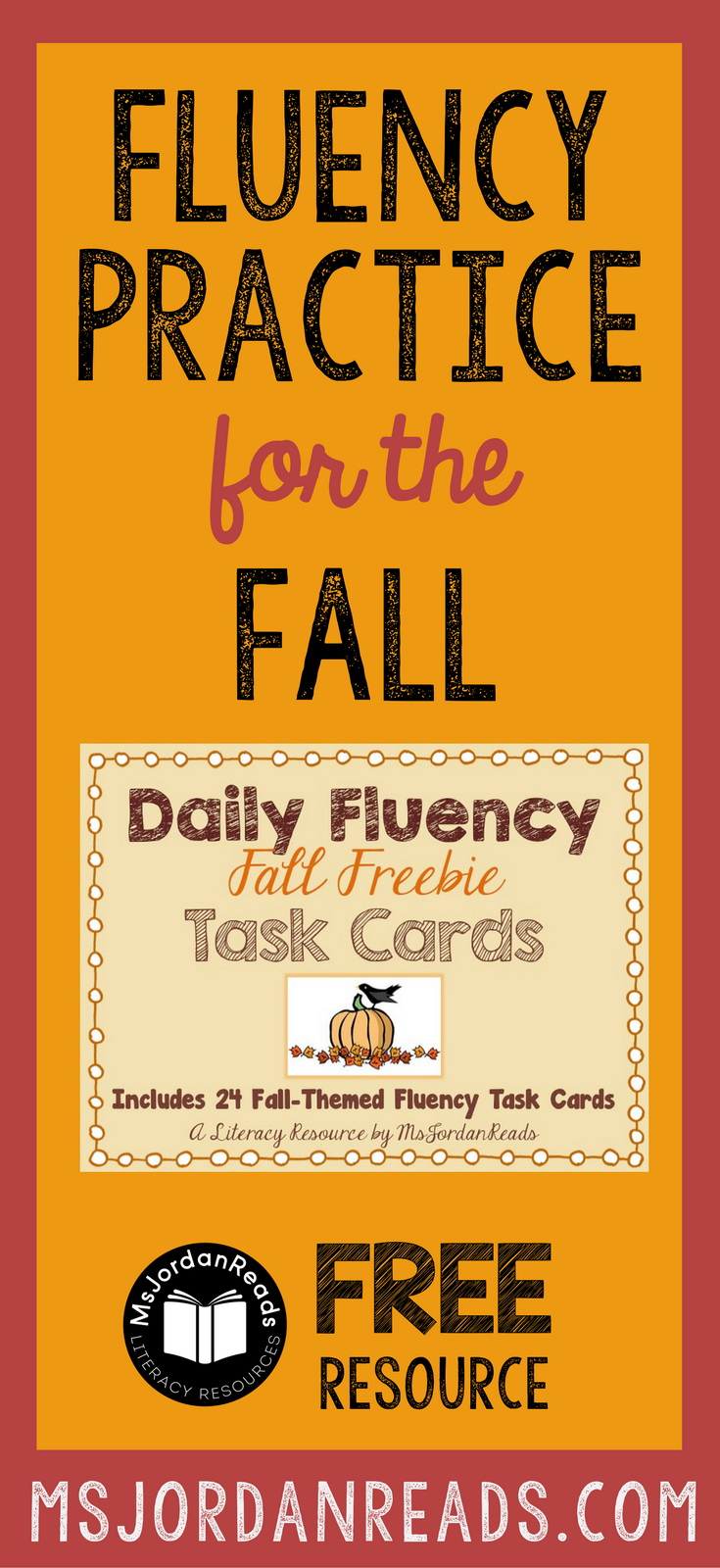 Fall Fluency Task Cards that you can download for your classroom FREE! | Free printable task cards for fluency practice at school or at home. Students will enjoy the variety of fluency tasks! 