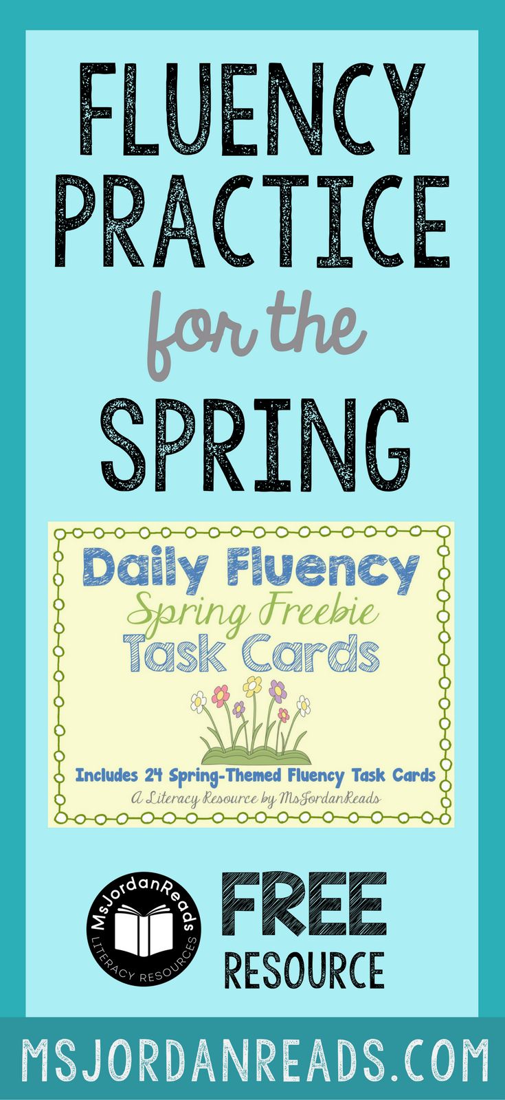 Fluency Task Cards for Spring that you can download for your classroom FREE! | Free printable task cards for fluency practice at school or at home. Students will enjoy the variety of fluency tasks!