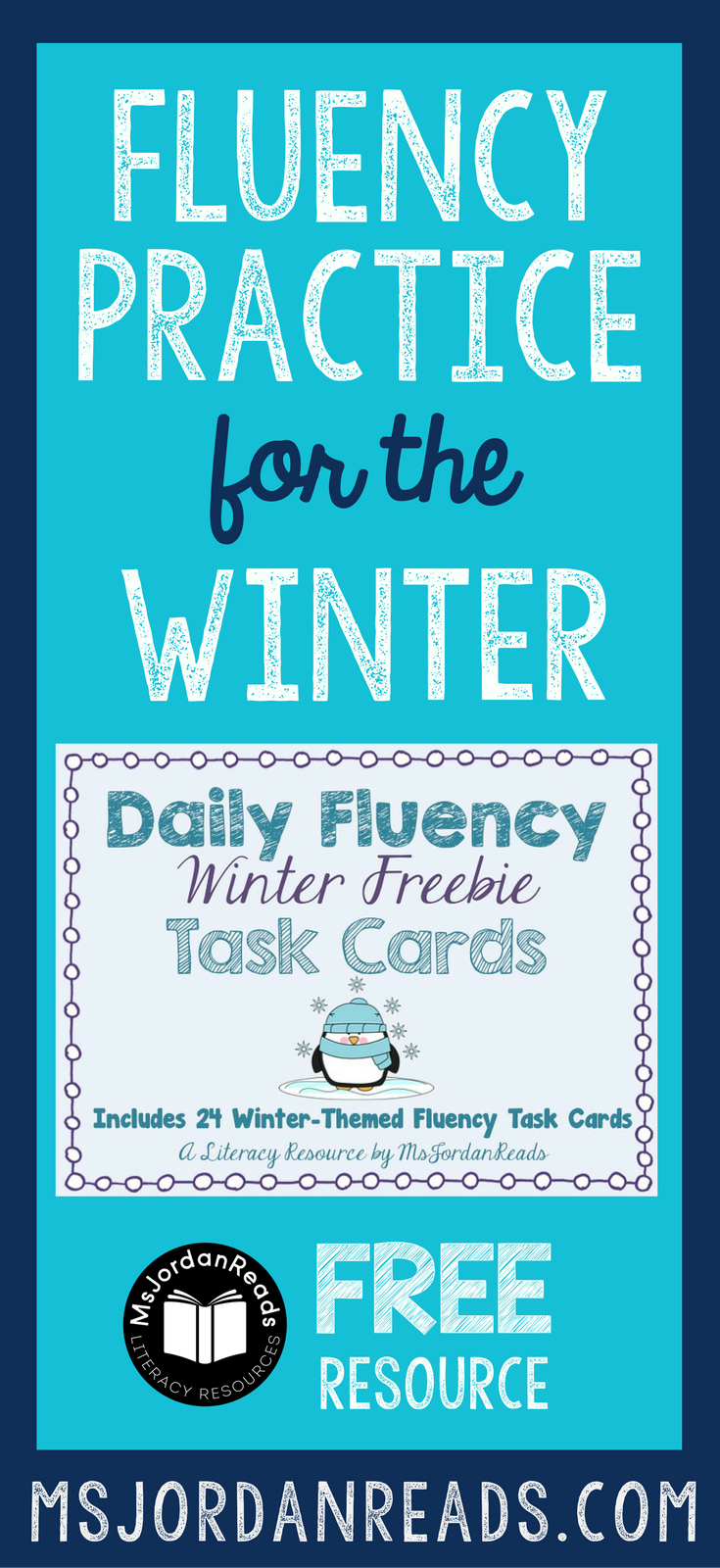 Winter Fluency Task Cards that you can download for your classroom FREE! | Free printable task cards for fluency practice at school or at home. Students will enjoy the variety of fluency tasks!