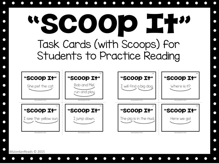 Scoop It Reading Task Cards