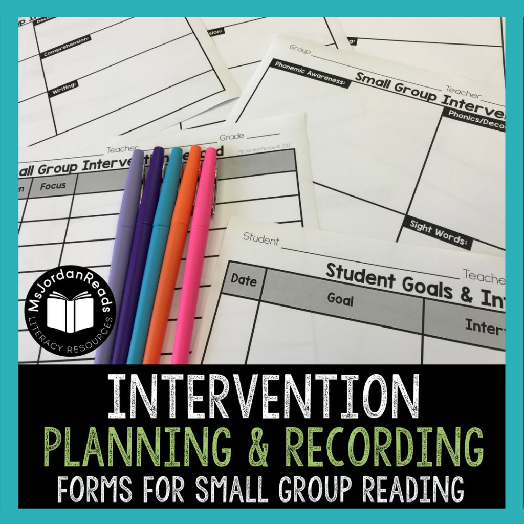 Intervention Planning and Recording Forms for Small Group Reading