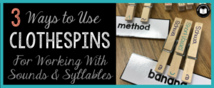 Learn how to use everyday clothespins for working with sounds and syllables with your students in the classroom. The instructional word work activities are easy to implement and perfect for literacy centers, Daily 5, and small group reading. Students will practice identifying, labeling, and coding different syllables and sounds to build reading fluency and automatic word recognition.