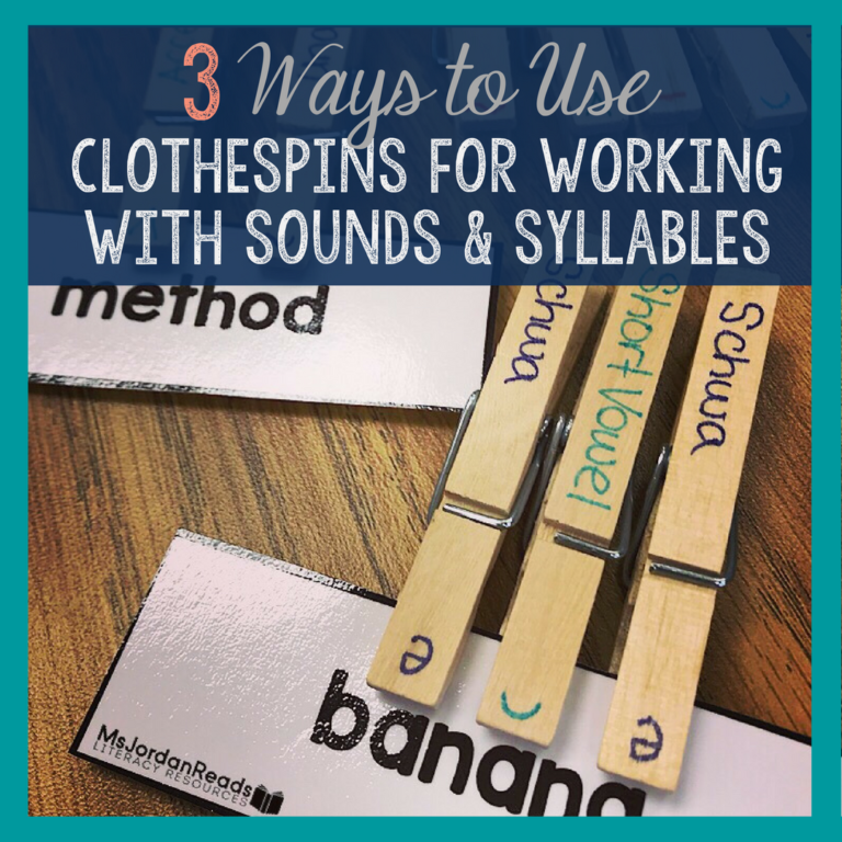 Learn how to use everyday clothespins for working with sounds and syllables with your students in the classroom. The instructional word work activities are easy to implement and perfect for literacy centers, Daily 5, and small group reading. Students will practice identifying, labeling, and coding different syllables and sounds to build reading fluency and automatic word recognition.