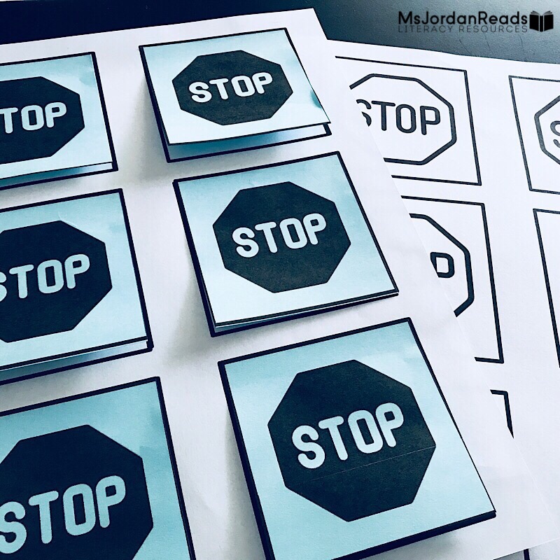 FREE Post It Note Reading Stop Signs - MsJordanReads