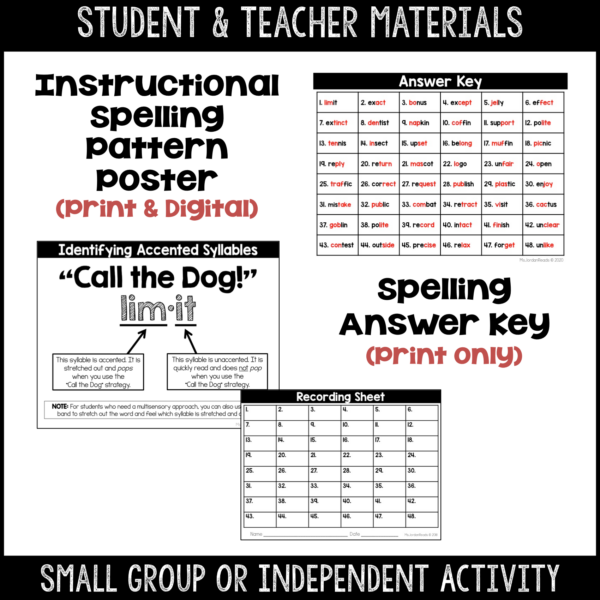 Clip-It Phonics & Spelling: Accented Syllables- Printable and Google™ Slides - Image 4