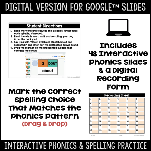 Clip-It Phonics & Spelling: Schwa- Printable and Google™ Slides - Image 2