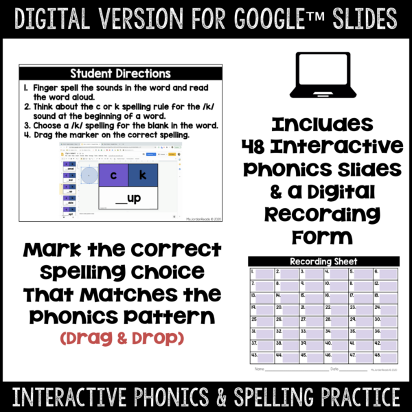 Clip-It Phonics & Spelling: Initial /k/- Printable and Google™ Slides - Image 2