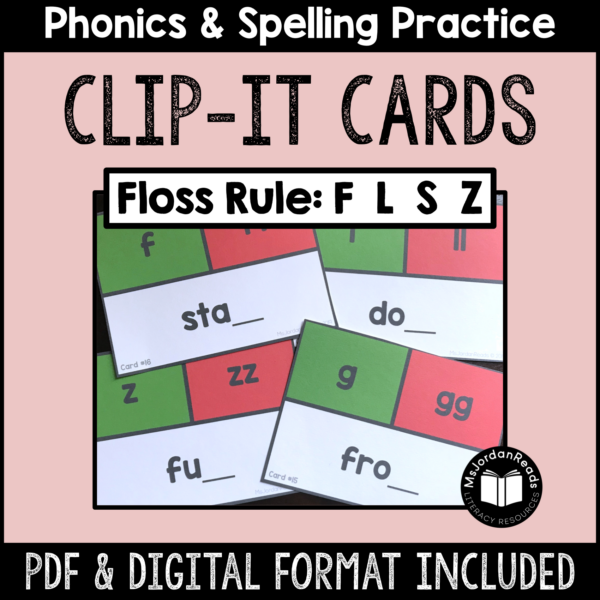 Clip-It Phonics & Spelling: FLSZ Floss Rule- Printable and Google™ Slides