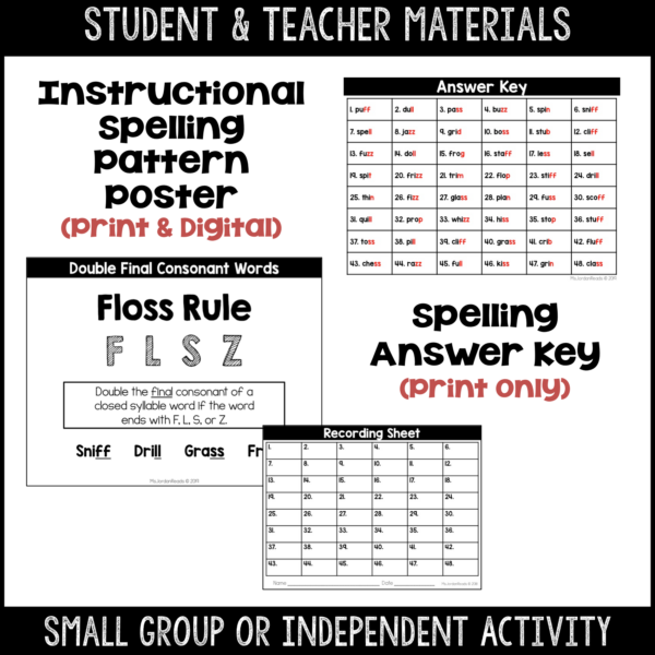 Clip-It Phonics & Spelling: FLSZ Floss Rule- Printable and Google™ Slides - Image 4