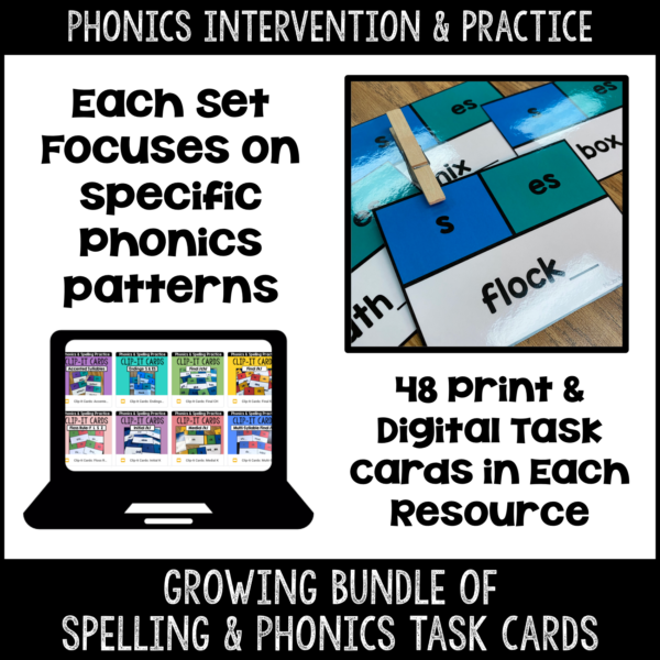 Clip-It Cards for Phonics and Spelling- Bundle - Image 2