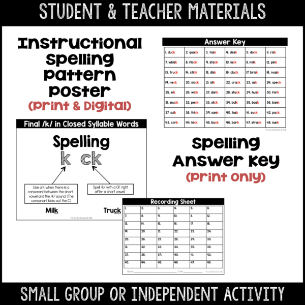 Clip-It Phonics & Spelling: Final /k/-Printable and Google™ Slides - Image 4