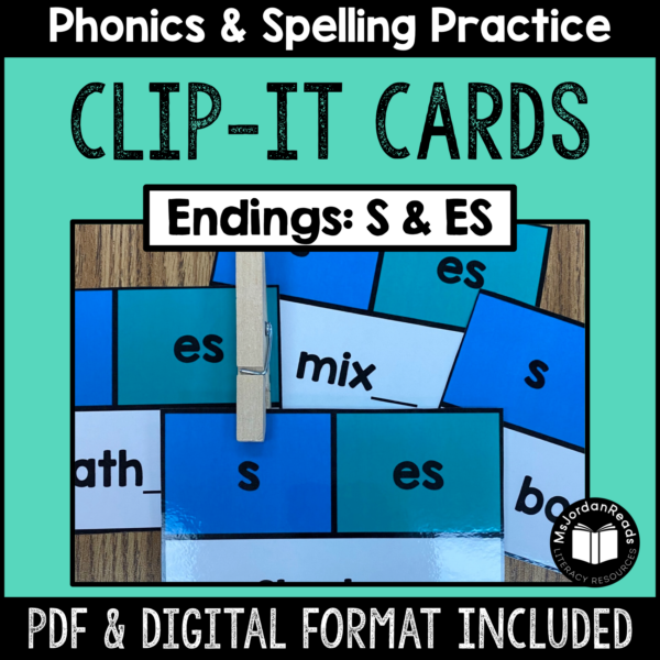 Clip-It Phonics & Spelling: S, ES Ending Rule- Printable and Google™ Slides