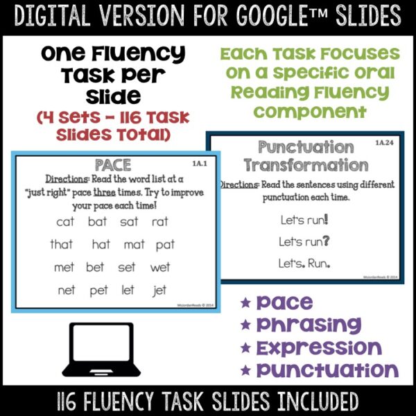 Daily Fluency Task Cards | Upper Level | Google™ Classroom | PRINT + DIGITAL - Image 2