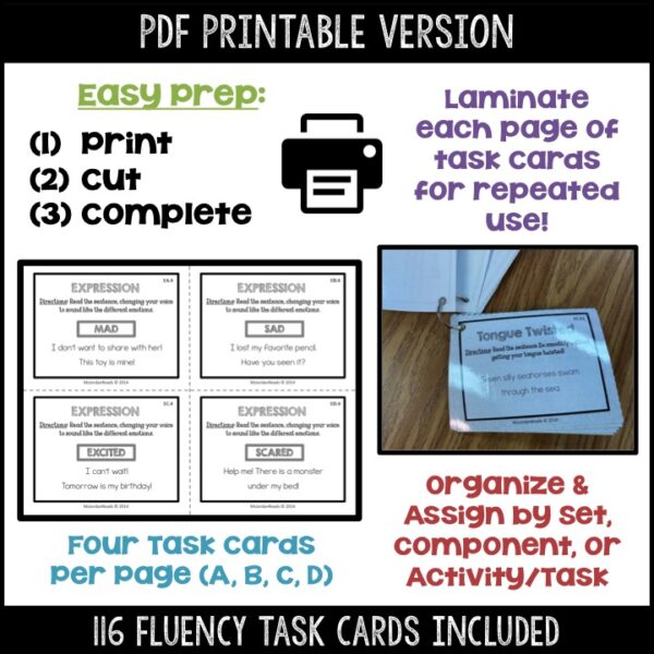 Daily Fluency Task Cards | Upper Level | Google™ Classroom | PRINT + DIGITAL - Image 3