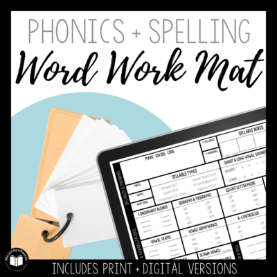 Phonics and Spelling Word Work Mat