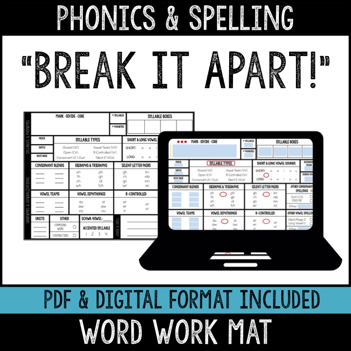 Phonics & Spelling Word Work Mat | PDF, Distance Learning & Google Slides™ - MsJordanReads