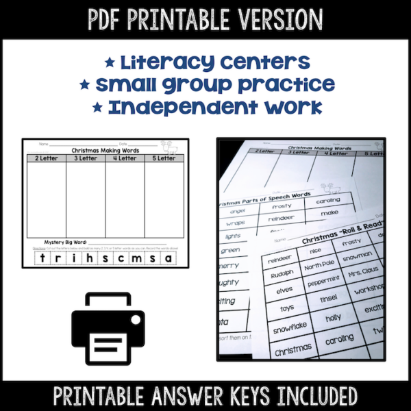 Christmas Word Work & Literacy Activities | Print & Digital | Google™ Slides - Image 3