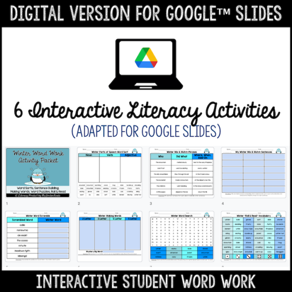 Winter Word Work & Literacy Activities | Print & Digital | Google™ Slides - Image 2