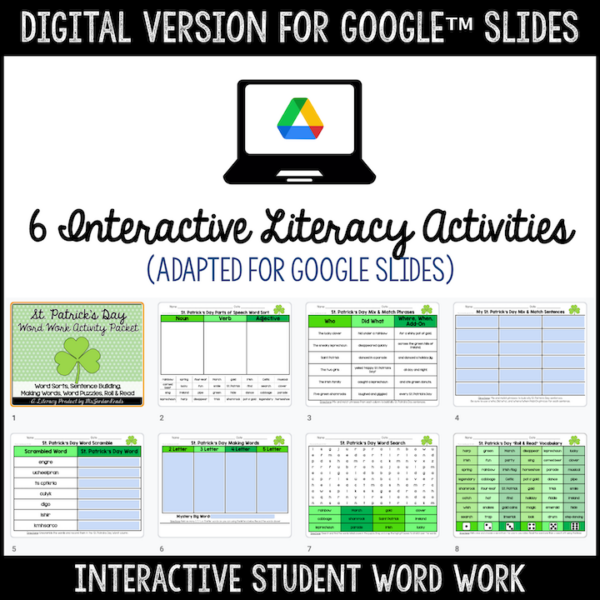 St. Patrick's Day Word Work & Literacy Activities | Print & Digital | Google™ Slides - Image 2