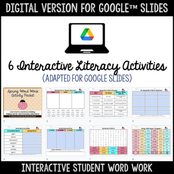 Spring Word Work & Literacy Activities | Print & Digital | Google™ Slides - Image 2