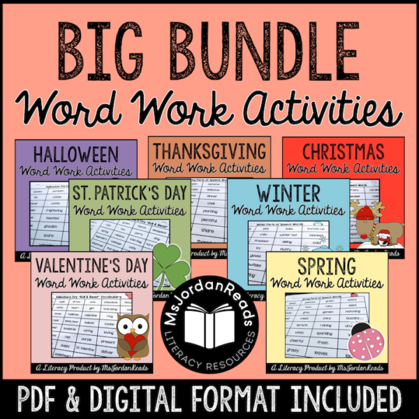 Holiday Word Work & Literacy Activity Bundle | Print & Digital | Google™ Slides