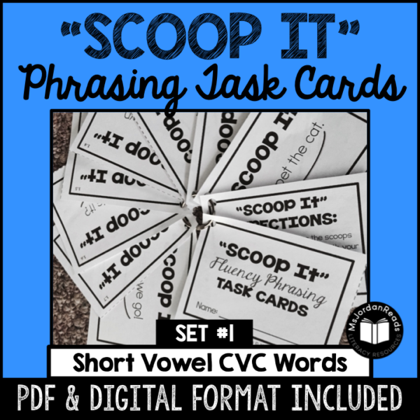 "Scoop It" Fluency Task Cards - Set 1- Printable and Google™ Classroom | Digital