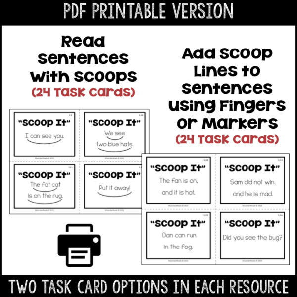 "Scoop It" Fluency Task Cards - Set 1- Printable and Google™ Classroom | Digital - Image 3