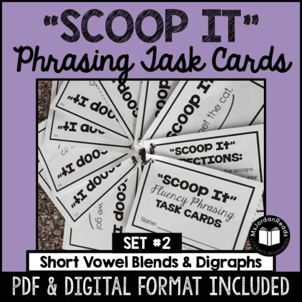 "Scoop It" Fluency Task Cards - Set 2- Printable and Google™ Classroom | Digital