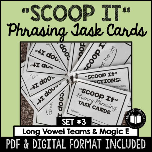 "Scoop It" Fluency Task Cards - Set 3- Printable and Google™ Classroom | Digital