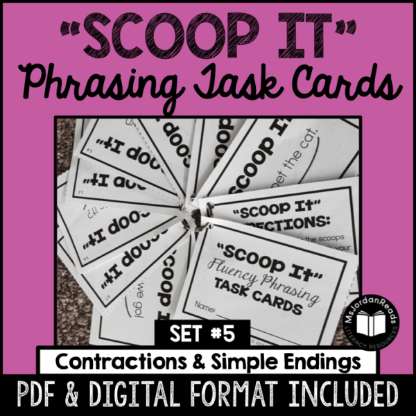 "Scoop It" Fluency Task Cards - Set 5- Printable and Google™ Classroom | Digital