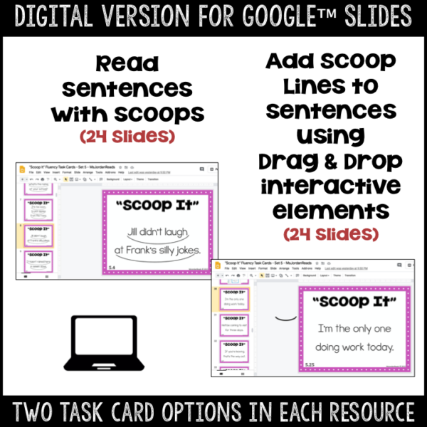 "Scoop It" Fluency Task Cards - Set 5- Printable and Google™ Classroom | Digital - Image 2