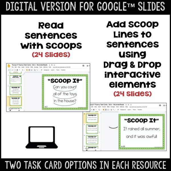 "Scoop It" Fluency Task Cards - Set 6 - Printable and  Google™ Classroom | Digital - Image 2