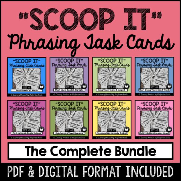 "Scoop It" Phrasing Task Cards - The Complete Bundle - Printable and Google™ Classroom | Digital