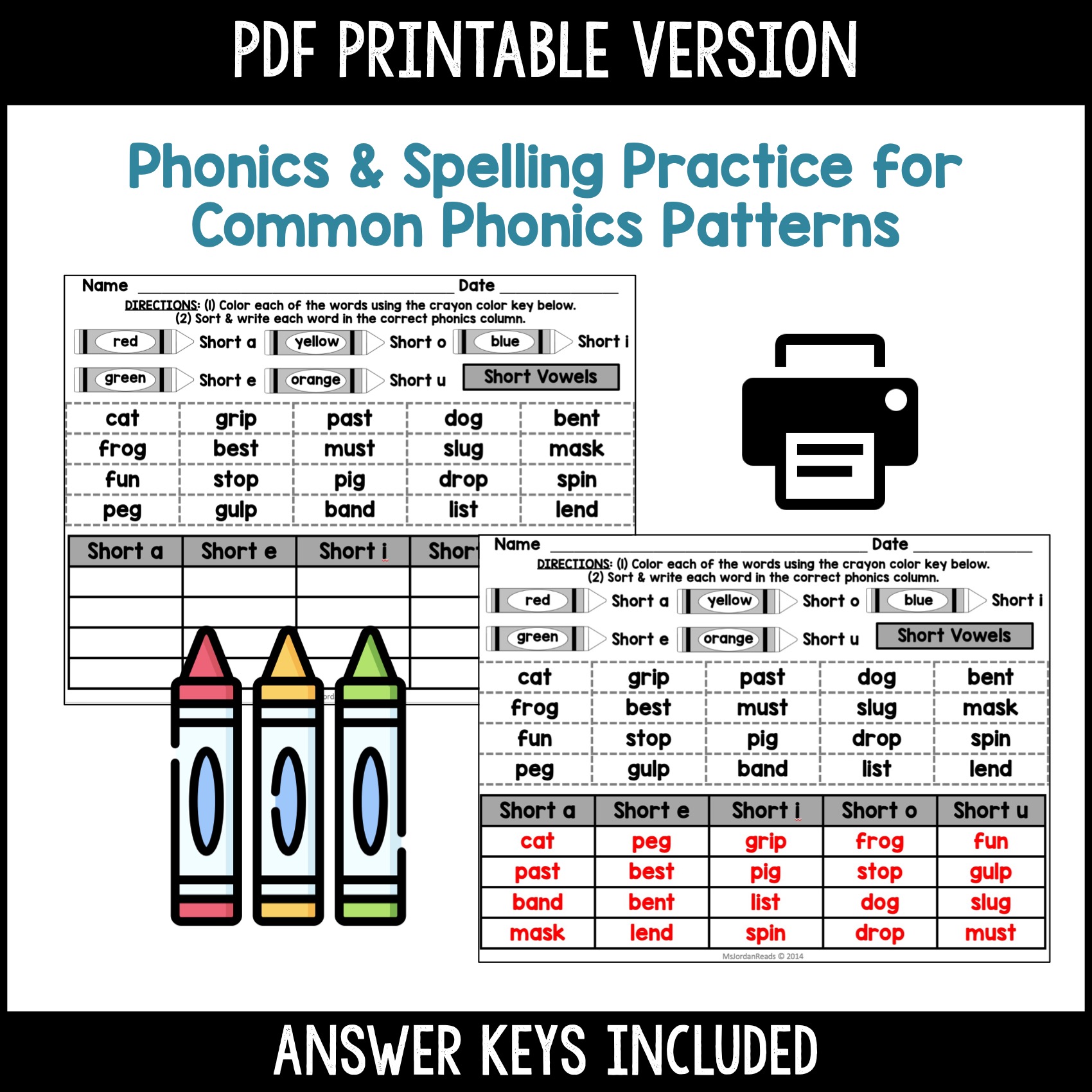 Phonics Color & Sort Word Work Activity | Google™ Slides | Print & Digital - Image 2