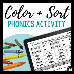 Color Sort Phonics Activity