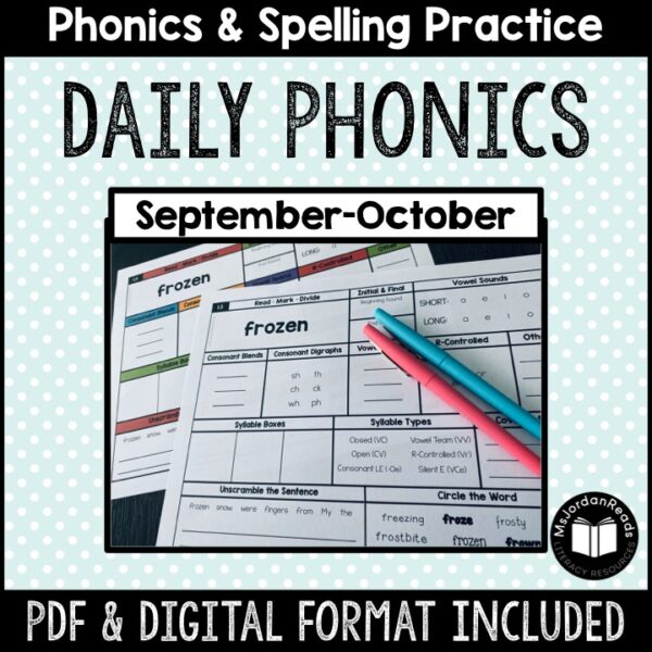 "Daily Phonics" Word Work | September-October | PRINT + DIGITAL | Google™ Slides