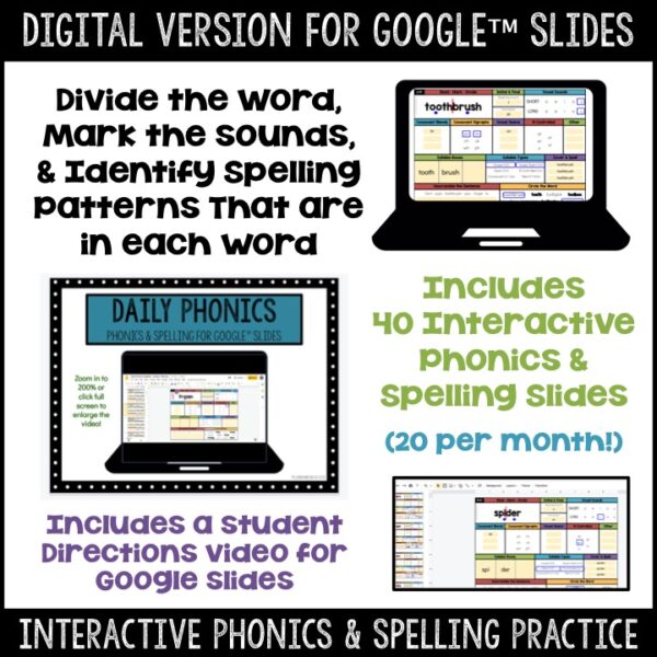 Daily Phonics Word Work | January-February | PRINT + DIGITAL | Google™ Slides - Image 2