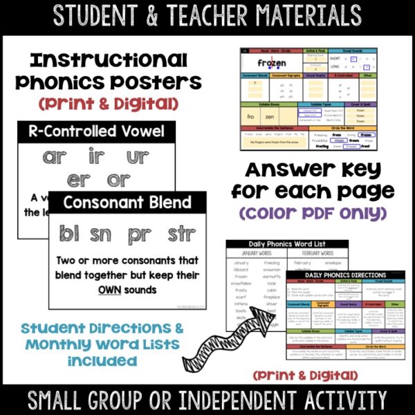 Daily Phonics Word Work | January-February | PRINT + DIGITAL | Google™ Slides - Image 4