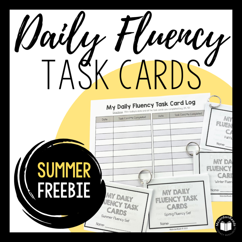 Summer Fluency Task Cards