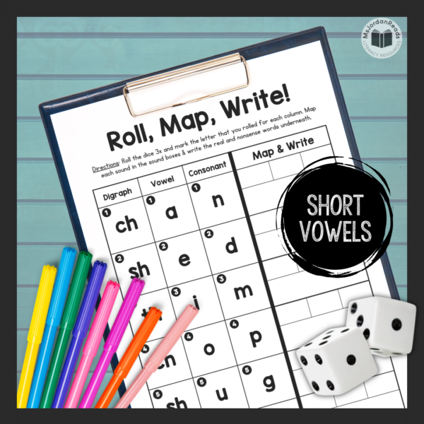 Short Vowel Word Mapping || Roll, Map, Write - Set 1