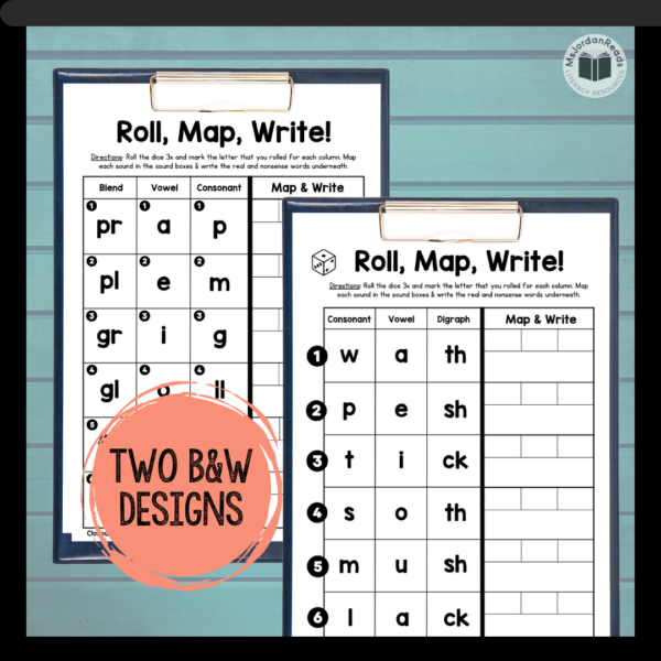 Short Vowel Word Mapping || Roll, Map, Write - Set 1 - Image 3